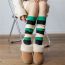 Fashion Red Stripes Wool Contrasting Knitted Socks