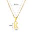 Fashion Pgold Stainless Steel 26 Letter Necklace