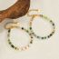 Fashion Green Natural Stone Bracelet Colorful Beaded Pearl Necklace