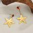 Fashion Gold Stainless Steel Gold-plated Five-pointed Star Asymmetric Earrings