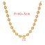 Fashion Golden 2 Copper Beaded Plain Hoop Necklace (6mm)