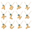 Fashion E Copper 26 Letters Resin Eye Pendant Necklace