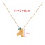 Fashion T Copper 26 Letters Resin Eye Pendant Necklace