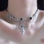 Fashion Main Picture Metal Inlaid Diamond Wrapped Rose Cross Shelf Cortex Necklace