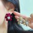 Fashion F Brown Ear Clip (single Only) Geometric Diamond Loving Velvet Pill -bears Ear Clip (single Only)