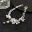 Fashion Silver Alloy Pearl Flower Blossom Necklace