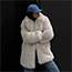 Fashion Beige Artificial Fur Lapel Coat Jacket