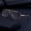 Fashion Gun Gray Jg118 Gray Pc Square Double Bridge Sunglasses