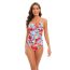 Fashion Purple Flower Polyester Printed One-piece Swimsuit