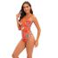 Fashion Black Polyester Printed One-piece Swimsuit