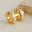 Fashion Gold Stainless Steel Oil Dripping Geometric Round Earrings