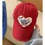 Fashion New Year Red Heart Letter Embroidered Soft Top Baseball Cap