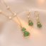 Fashion Emerald Freshwater Pearl Earrings Titanium Steel Geometric Gourd Earrings