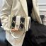 Fashion Black Pu Snake Pattern Flap Crossbody Bag