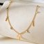Fashion Gold Titanium Steel Dripping Oil Lightning Geometric Pendant Necklace