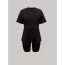 Fashion Black Solid Color Knitted Short-sleeved Off-shoulder T-shirt Shorts Set