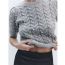 Fashion Grey Faux Pearl Embellished Knitted Crew Neck Sweater