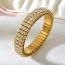 Fashion Gold Titanium Steel Inlaid With Zirconium Geometric Spring Bracelet