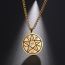 Fashion Gold Stainless Steel Geometric Medal Necklace