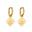 Fashion Gold Stainless Steel Maple Leaf Earrings
