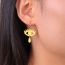 Fashion Gold Style 7 Stainless Steel Hollow Eye Earrings