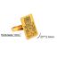 Fashion Golden 10 Trial Stainless Steel Square Tarot Card Ring