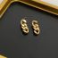 Fashion Gold Titanium Steel Chain Earrings