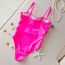 Fashion Rose Pink Polyester Hollow One-piece Swimsuit