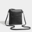 Fashion Black Pu Double Zipper Large Capacity Crossbody Bag