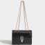 Fashion Black Pu Crocodile Pattern Flap Crossbody Bag
