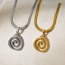 Fashion Silver Titanium Steel Spiral Pendant Snake Bone Chain Necklace