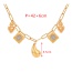Fashion Gold Copper Water Drop Square Portrait Love Pendant Thick Chain Necklace