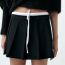Fashion Black Blend Lace-up Pleated Shorts