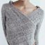Fashion Grey Hooded Asymmetrical Knitted Sweater