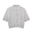 Fashion Grey Jeweled Knitted Buttoned Sweater Jacket