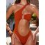 Fashion Matcha Green Polyester One-shoulder Hollow One-piece Swimsuit