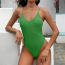 Fashion Green Polyester Textured One-piece Swimsuit