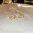 Fashion Gold Alloy Diamond Flower Semi-circle Earrings