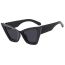 Fashion Bright Black Tea Slices Cat Eye Large Frame Sunglasses