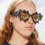 Fashion Bright Black And Gray Film Pc Irregular Shaped Sunglasses