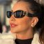 Fashion Bright Black Tea Slices Ac Square Frame Sunglasses