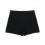 Fashion Black Polyester Lace-up Pleated Shorts