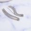 Fashion Silver Metal Diamond Tassel Knot Earrings