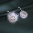 Fashion Silver Mink Fur Diamond Geometric Drop Earrings