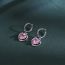 Fashion Silver Geometric Diamond Heart Hoop Earrings