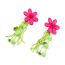 Fashion Beads Pink Rice Beads Beaded Sequin Flower Earrings