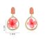 Fashion Pink Alloy Dripping Oil Dried Flower Oval Earrings