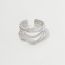 Fashion Silver Alloy Wide Pleated Geometric Open Ring