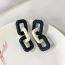 Fashion Black And White Resin Hollow Square Earrings