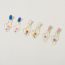 Fashion 3# Dried Flower Glue Geometric Gesture Earrings
